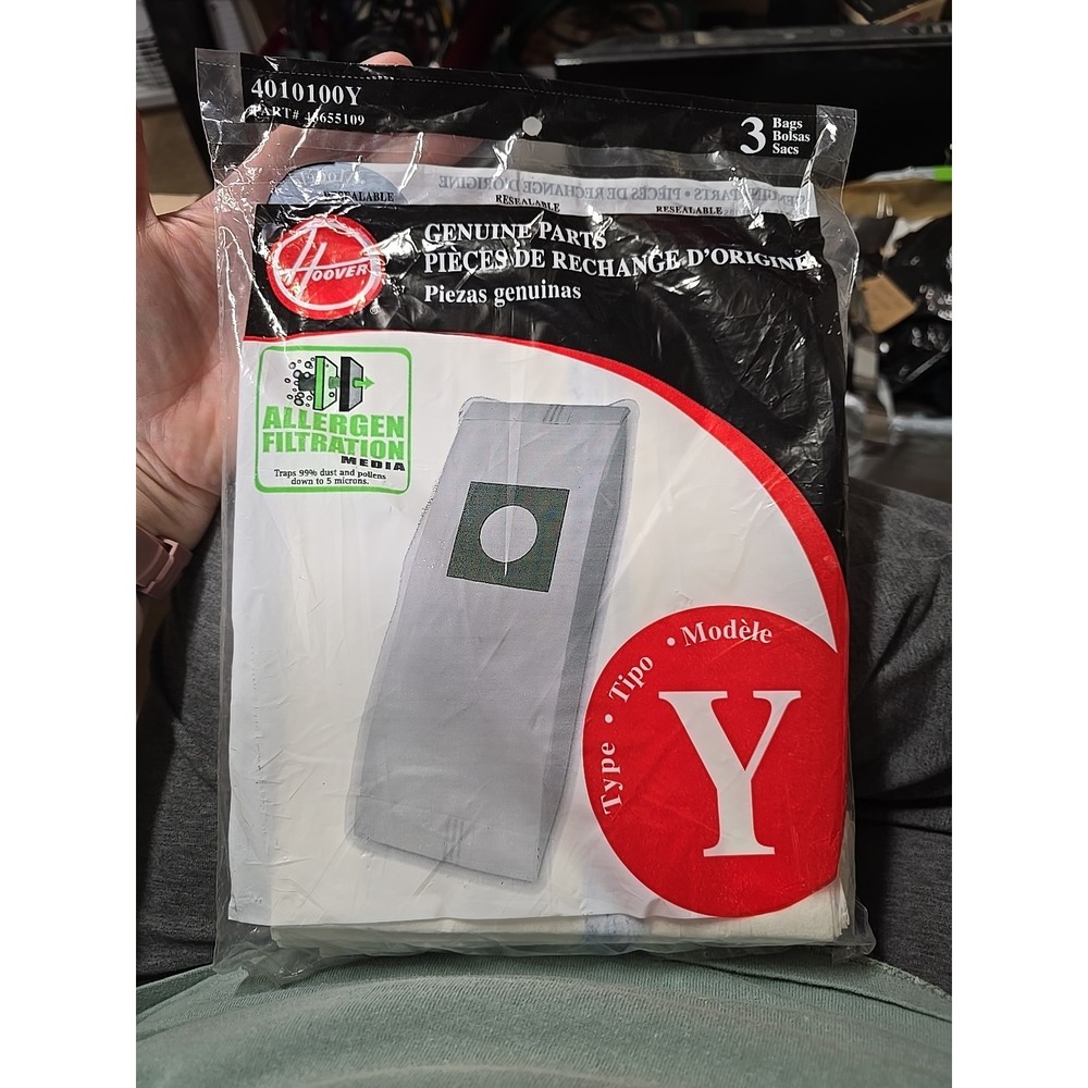 Genuine Hoover Type Y WindTunnel Tempo Upright Vacuum Bags 3-Pack Unopened New